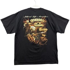 NRA National Rifle Association Shirt Mens XL Black Graphic Eagle Freedom 1871